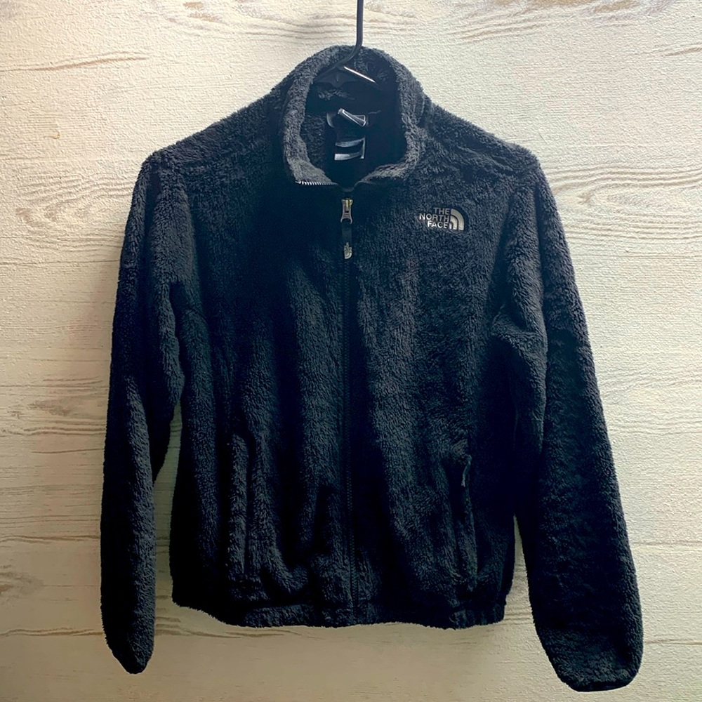 The North Face black zip fleece jacket size 14/16